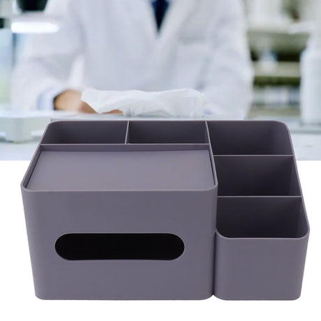Tissue Box Organizer with Lid Plastic Exquisite Smooth Surface Tissue Desk Organizer for Home Office Purple