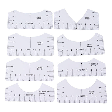 8PCS T Shirt Ruler Guide PVC Clothing Centering Design T Shirt Alignment Tool for Heat Press Accessories