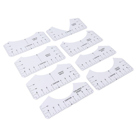 8PCS T Shirt Ruler Guide PVC Clothing Centering Design T Shirt Alignment Tool for Heat Press Accessories