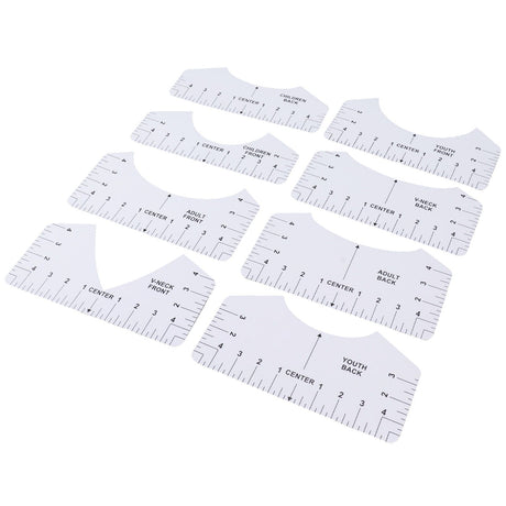 8PCS T Shirt Ruler Guide PVC Clothing Centering Design T Shirt Alignment Tool for Heat Press Accessories