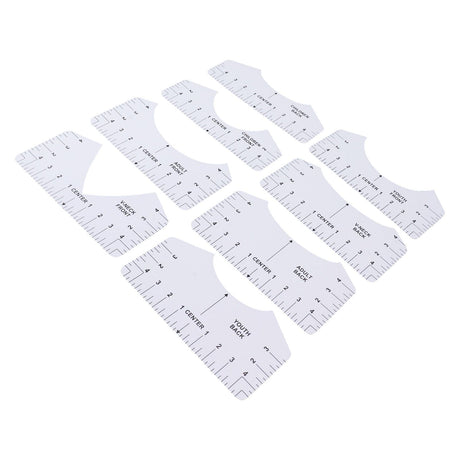 8PCS T Shirt Ruler Guide PVC Clothing Centering Design T Shirt Alignment Tool for Heat Press Accessories