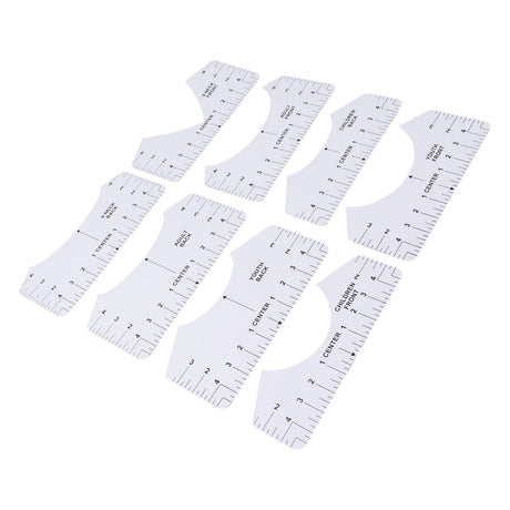 8PCS T Shirt Ruler Guide PVC Clothing Centering Design T Shirt Alignment Tool for Heat Press Accessories