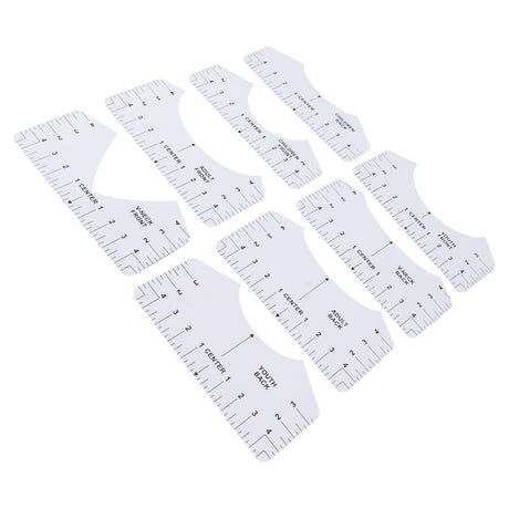 8PCS T Shirt Ruler Guide PVC Clothing Centering Design T Shirt Alignment Tool for Heat Press Accessories