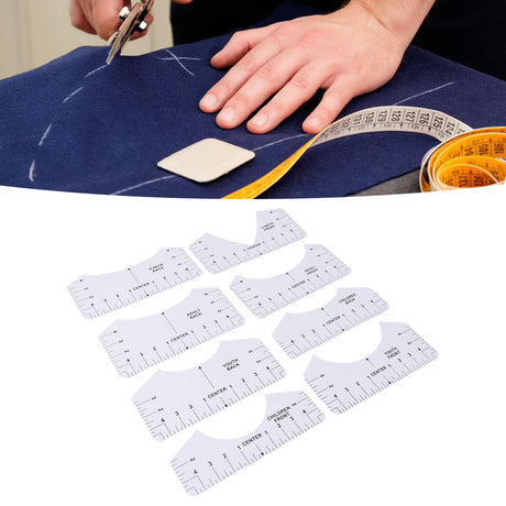 8PCS T Shirt Ruler Guide PVC Clothing Centering Design T Shirt Alignment Tool for Heat Press Accessories