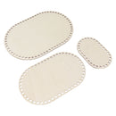 3Pcs Wooden Basket Bottom Oval Blank Solid Crochet Basket Wood Base for DIY Basket Weaving Supplies Craft Making