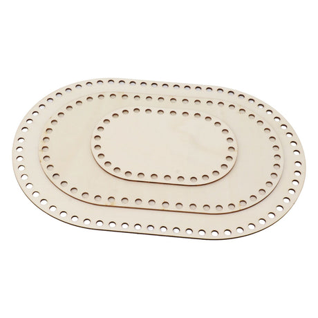 3Pcs Wooden Basket Bottom Oval Blank Solid Crochet Basket Wood Base for DIY Basket Weaving Supplies Craft Making