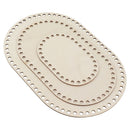 3Pcs Wooden Basket Bottom Oval Blank Solid Crochet Basket Wood Base for DIY Basket Weaving Supplies Craft Making