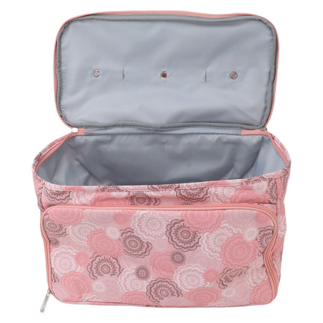 Knitting Bag Pink Oxford Cloth DIY Multifunctional Portable Crochet Holder Bag with Dividers for Knitting Needles Yarn Balls Sewing Supplies