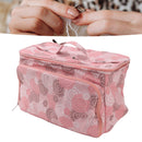 Knitting Bag Pink Oxford Cloth DIY Multifunctional Portable Crochet Holder Bag with Dividers for Knitting Needles Yarn Balls Sewing Supplies