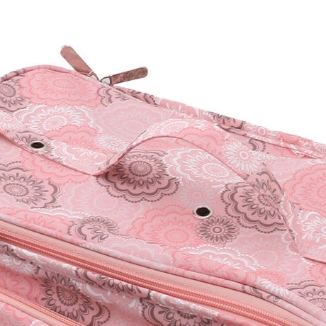 Knitting Bag Pink Oxford Cloth DIY Multifunctional Portable Crochet Holder Bag with Dividers for Knitting Needles Yarn Balls Sewing Supplies