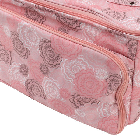 Knitting Bag Pink Oxford Cloth DIY Multifunctional Portable Crochet Holder Bag with Dividers for Knitting Needles Yarn Balls Sewing Supplies