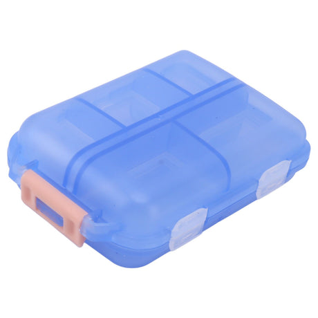 Medicine Box Medicine Case Plastic Waterproof 10 Compartments Buckle Lock Weekly Portable Medicine Container Blue