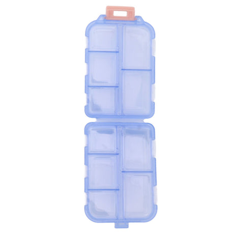 Medicine Box Medicine Case Plastic Waterproof 10 Compartments Buckle Lock Weekly Portable Medicine Container Blue