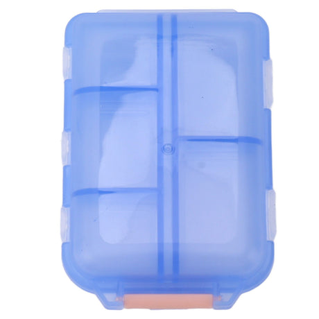 Medicine Box Medicine Case Plastic Waterproof 10 Compartments Buckle Lock Weekly Portable Medicine Container Blue