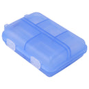 Medicine Box Medicine Case Plastic Waterproof 10 Compartments Buckle Lock Weekly Portable Medicine Container Blue