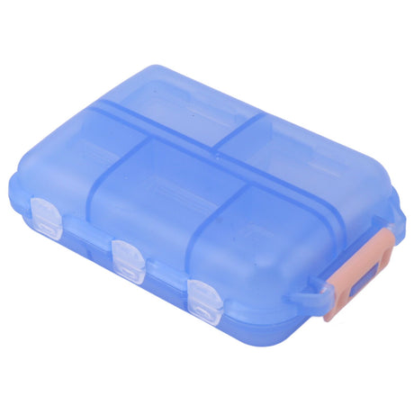 Medicine Box Medicine Case Plastic Waterproof 10 Compartments Buckle Lock Weekly Portable Medicine Container Blue