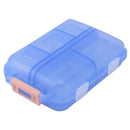 Medicine Box Medicine Case Plastic Waterproof 10 Compartments Buckle Lock Weekly Portable Medicine Container Blue