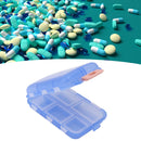 Medicine Box Medicine Case Plastic Waterproof 10 Compartments Buckle Lock Weekly Portable Medicine Container Blue