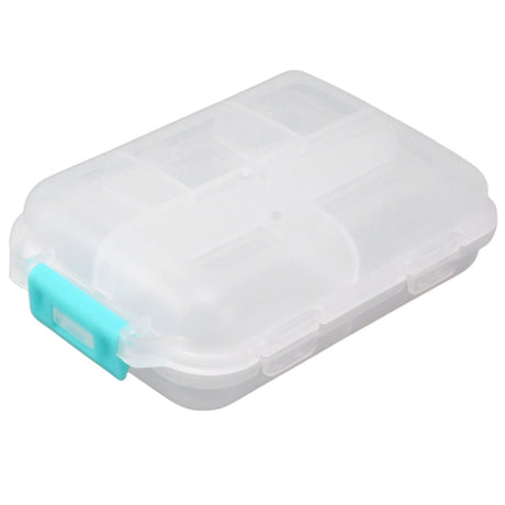 Medicine Box Medicine Case Plastic Waterproof 10 Compartments Buckle Lock Weekly Portable Medicine Container White