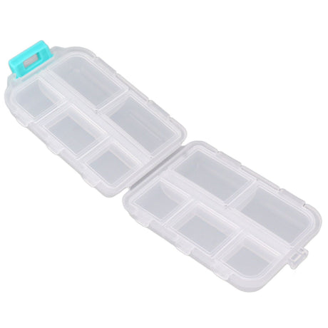 Medicine Box Medicine Case Plastic Waterproof 10 Compartments Buckle Lock Weekly Portable Medicine Container White