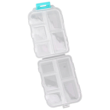 Medicine Box Medicine Case Plastic Waterproof 10 Compartments Buckle Lock Weekly Portable Medicine Container White