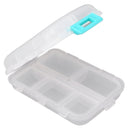 Medicine Box Medicine Case Plastic Waterproof 10 Compartments Buckle Lock Weekly Portable Medicine Container White