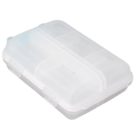 Medicine Box Medicine Case Plastic Waterproof 10 Compartments Buckle Lock Weekly Portable Medicine Container White