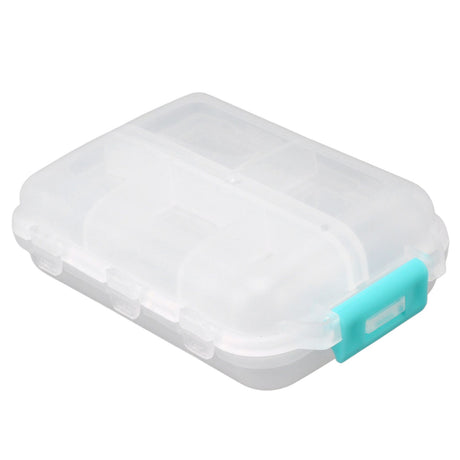 Medicine Box Medicine Case Plastic Waterproof 10 Compartments Buckle Lock Weekly Portable Medicine Container White