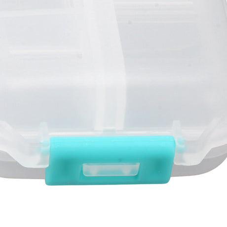 Medicine Box Medicine Case Plastic Waterproof 10 Compartments Buckle Lock Weekly Portable Medicine Container White