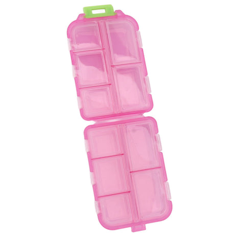Medicine Box Medicine Case Plastic Waterproof 10 Compartments Buckle Lock Weekly Portable Medicine Container Rose Red