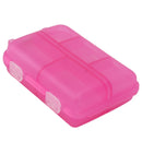 Medicine Box Medicine Case Plastic Waterproof 10 Compartments Buckle Lock Weekly Portable Medicine Container Rose Red