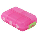 Medicine Box Medicine Case Plastic Waterproof 10 Compartments Buckle Lock Weekly Portable Medicine Container Rose Red