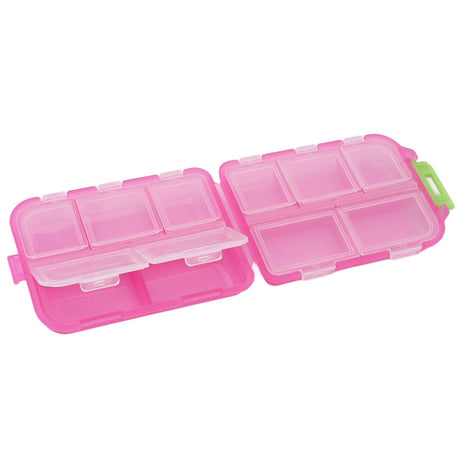 Medicine Box Medicine Case Plastic Waterproof 10 Compartments Buckle Lock Weekly Portable Medicine Container Rose Red