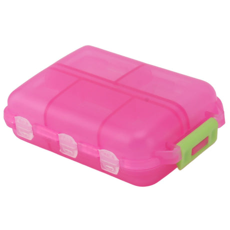 Medicine Box Medicine Case Plastic Waterproof 10 Compartments Buckle Lock Weekly Portable Medicine Container Rose Red