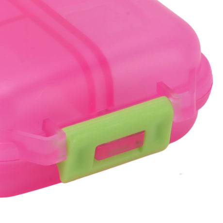 Medicine Box Medicine Case Plastic Waterproof 10 Compartments Buckle Lock Weekly Portable Medicine Container Rose Red