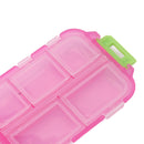 Medicine Box Medicine Case Plastic Waterproof 10 Compartments Buckle Lock Weekly Portable Medicine Container Rose Red