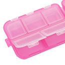 Medicine Box Medicine Case Plastic Waterproof 10 Compartments Buckle Lock Weekly Portable Medicine Container Rose Red