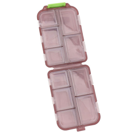 Medicine Box Medicine Case Plastic Waterproof 10 Compartments Buckle Lock Weekly Portable Medicine Container Purple