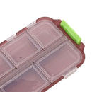Medicine Box Medicine Case Plastic Waterproof 10 Compartments Buckle Lock Weekly Portable Medicine Container Purple
