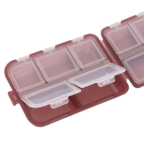 Medicine Box Medicine Case Plastic Waterproof 10 Compartments Buckle Lock Weekly Portable Medicine Container Purple