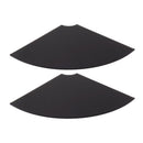 2pcs Wall Mount Floating Corner Shelves Quarter Round Hanging Corner Shelves for Bedrooms Living Rooms Shower Room Black