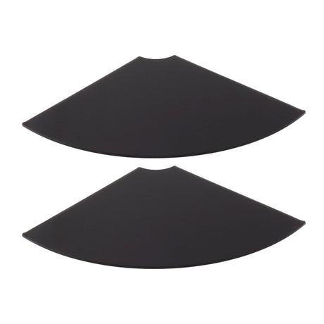 2pcs Wall Mount Floating Corner Shelves Quarter Round Hanging Corner Shelves for Bedrooms Living Rooms Shower Room Black