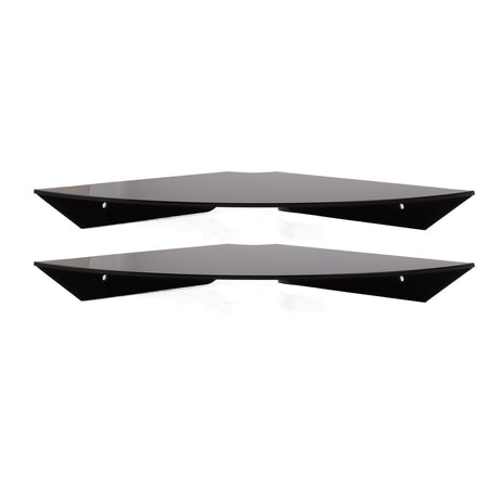 2pcs Wall Mount Floating Corner Shelves Quarter Round Hanging Corner Shelves for Bedrooms Living Rooms Shower Room Black