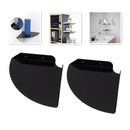 2pcs Wall Mount Floating Corner Shelves Quarter Round Hanging Corner Shelves for Bedrooms Living Rooms Shower Room Black