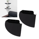 2pcs Wall Mount Floating Corner Shelves Quarter Round Hanging Corner Shelves for Bedrooms Living Rooms Shower Room Black