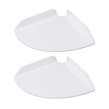 2pcs Wall Mount Floating Corner Shelves Quarter Round Hanging Corner Shelves for Bedrooms Living Rooms Shower Room White