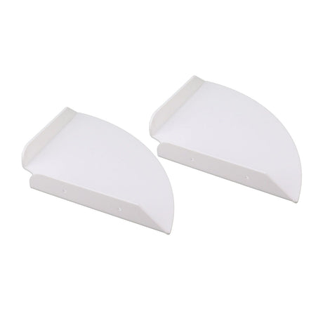 2pcs Wall Mount Floating Corner Shelves Quarter Round Hanging Corner Shelves for Bedrooms Living Rooms Shower Room White