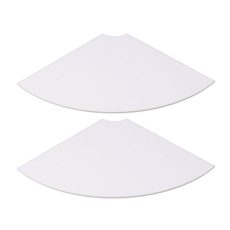 2pcs Wall Mount Floating Corner Shelves Quarter Round Hanging Corner Shelves for Bedrooms Living Rooms Shower Room White