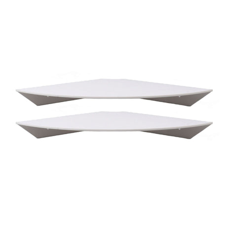 2pcs Wall Mount Floating Corner Shelves Quarter Round Hanging Corner Shelves for Bedrooms Living Rooms Shower Room White