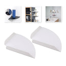 2pcs Wall Mount Floating Corner Shelves Quarter Round Hanging Corner Shelves for Bedrooms Living Rooms Shower Room White